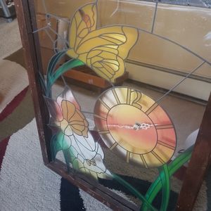 Vintage Stained Glass Wall Clock